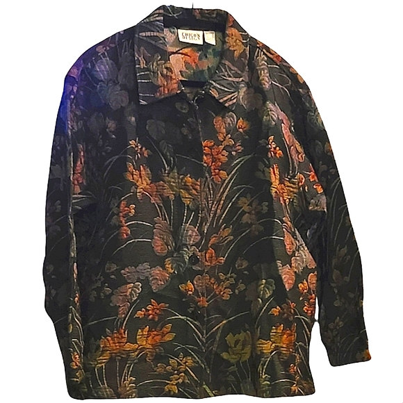 034 CHICO'S SIZE 3 LONG SLEEVE BLOUSE - Picture 1 of 1